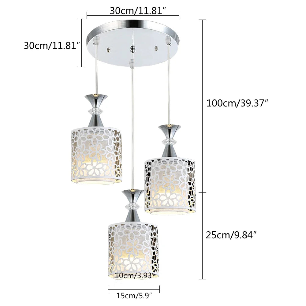 3 Lights E27, Dining Room Chandelier, LED Pendant Lamp