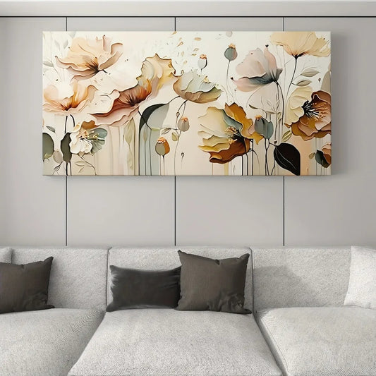 1.5 Inch Thick Frame Print, Floral Canvas Wall Art