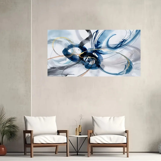 1.5 Inch Thick Pine Solid Wood Frame, Abstract Wall Art