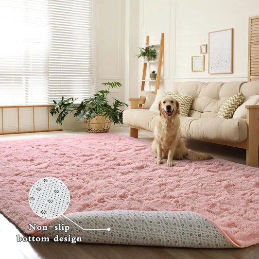 Fluffy Rug Indoor Plush Soft Carpet for Living Room Anti-Skid Durable Area Rug