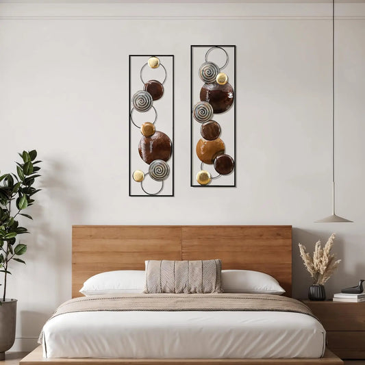 Metal Wall Art, 2 Pieces Abstract Decor for Home