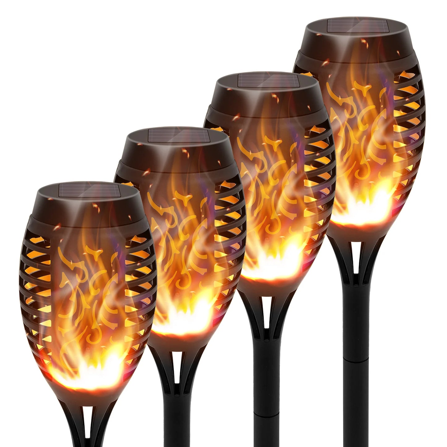 Solar Lights Outdoor LED 4/6/8/12 Pcs Solar Torch With Flickering Flame, Waterproof For Lawn Path Yard Patio