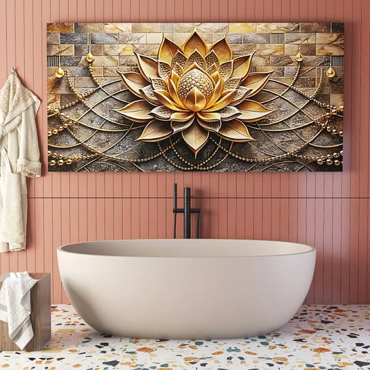 Modern Abstract Black Gold Floral Canvas Wall Art,1.5 Inch Thick Wood Frame