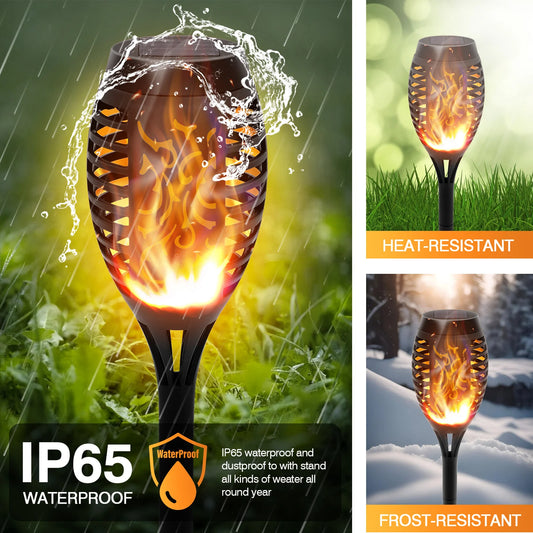Solar Lights Outdoor LED 4/6/8/12 Pcs Solar Torch With Flickering Flame, Waterproof For Lawn Path Yard Patio
