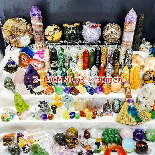 Open your own unique crystals! 1lb-3lb Crystal Gift Box-Mixed Raw Stone, Tower, Sphere, Carving