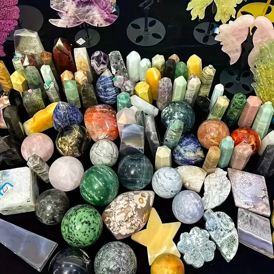 Open your own unique crystals! 1lb-3lb Crystal Gift Box-Mixed Raw Stone, Tower, Sphere, Carving