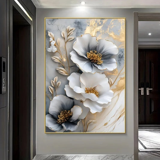 Luxury Floral Canvas Wall Art For Bedroom And Living Room Decoration