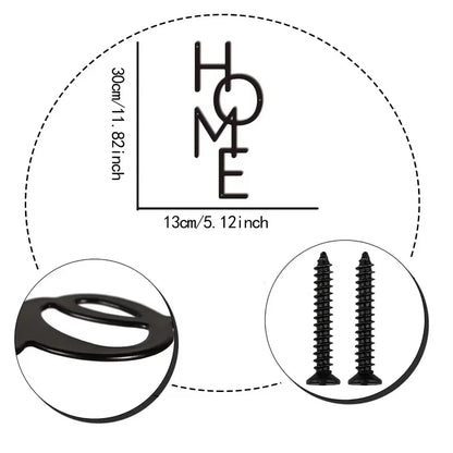 Metal Wall Decor Vertical HOME Sign