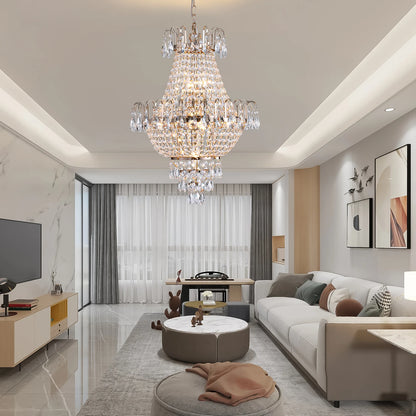 Luxury Gold Crystal Chandelier Ceiling Light for Living Room Dining Room Hallway