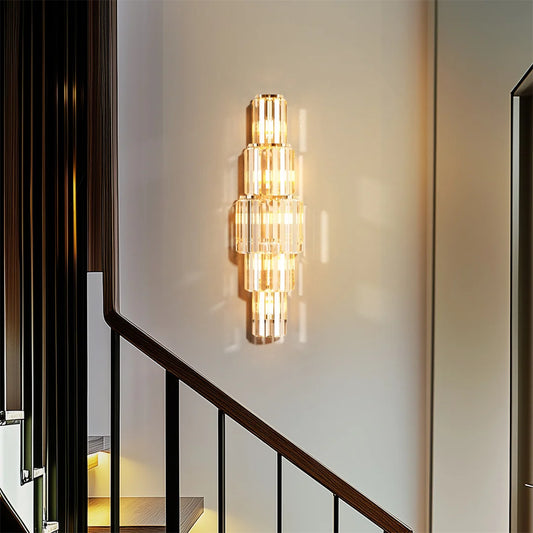 Modern Crystal Wall Lamp 3-Layer Wall Crystal Sconce E14 Led Corn Lights