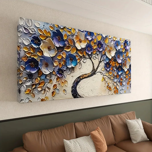 Large Abstract Floral Tree Canvas Wall Art 1.5 Inch Thick Wood Frame