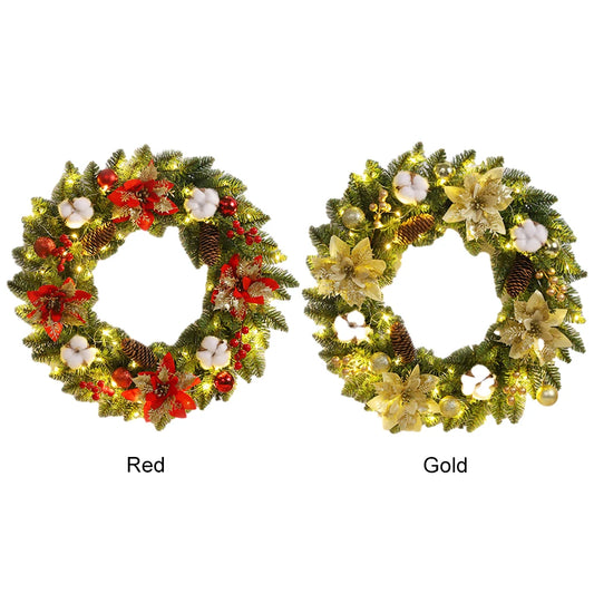 Christmas  Wreaths 40CM  Light Up for Indoor Outdoor Decoration