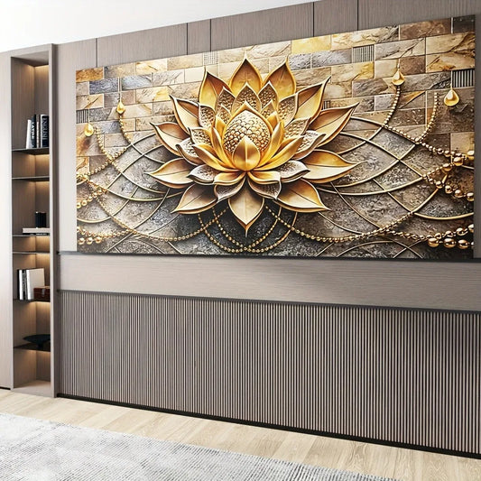 Modern Abstract Black Gold Floral Canvas Wall Art,1.5 Inch Thick Wood Frame