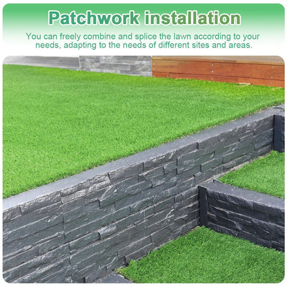 10 Pcs 12 Inch x12 Inch Fake Grass Deck Turf Tiles Interlocking For Garden Lawn Patio Balcony