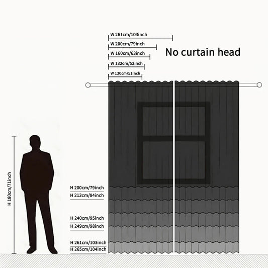 2pcs Luxuriously embroidered Chenille Curtains Shade The Living Room Without Curtains