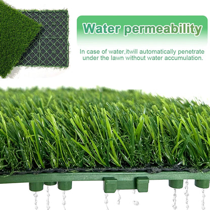 10 Pcs 12 Inch x12 Inch Fake Grass Deck Turf Tiles Interlocking For Garden Lawn Patio Balcony