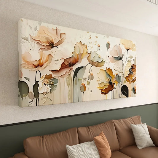 1.5 Inch Thick Frame Print, Floral Canvas Wall Art