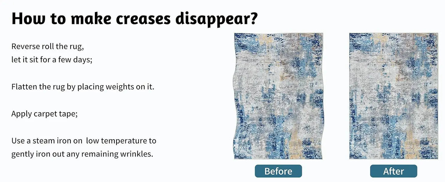 Large Modern Abstract Area Rug,  Boho Vintage Machine Washable Non Slip Carpet