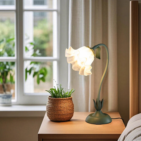 Adjustable Direction Bedside Lamp Vintage Style With Green Base