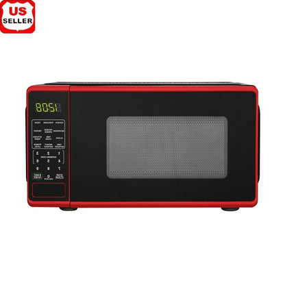 Compact 0.7 Cu ft Countertop Microwave Oven 700 Watts LED Display Kitchen Timer