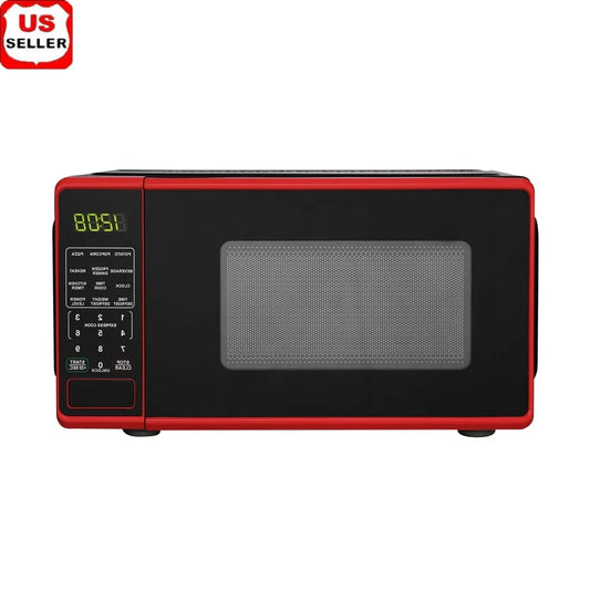 Compact 0.7 Cu ft Countertop Microwave Oven 700 Watts LED Display Kitchen Timer