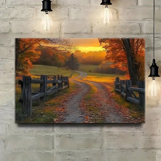 1.5 Inch Thick Pine Frame Autumn Landscape Canvas Wall Art