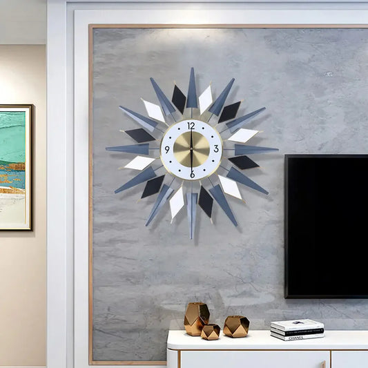 Modern Large Decorative Wall Clock Silent Non Ticking,Retro Star